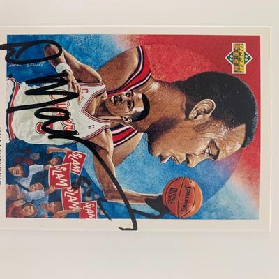 Danny Manning signed basketball card