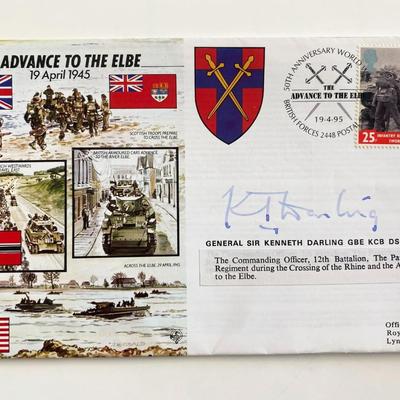 General Kenneth Darling signed 50th Anniversary WW2 Cover JS50/45/8 The Advance to The Elbe