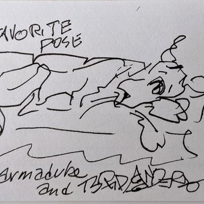 Brad Anderson hand drawn and signed sketch
