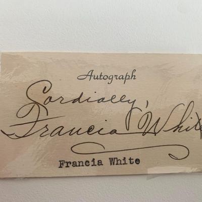 American soprano Francia White original signature