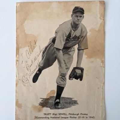 Rip Sewell signed photo card