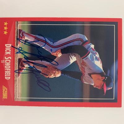 Dick Schofield signed baseball card