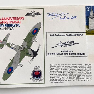 WWII 30th Anniversary First Naval Fairey Firefly  Signed Commemorative Cover