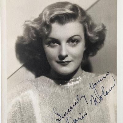 Doris Nolan signed photo card