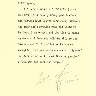 Guiding Lights Fiona Hutchison signed letter
