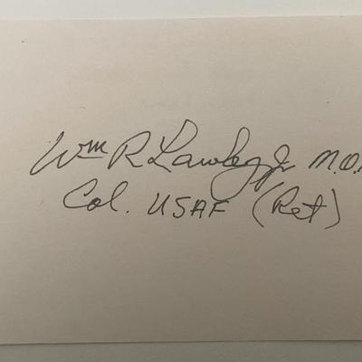 USAF Colonel William R. Lawley Jr. original signature