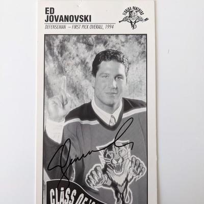 Ed Jovanovski Florida Panthers signed trading card