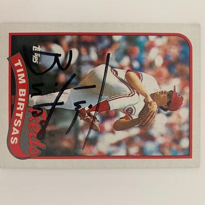 Tim Birtsas signed baseball card