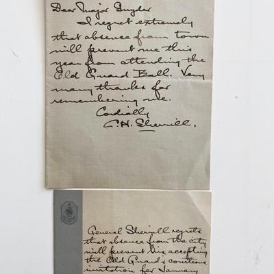 WWI Author and Diplomat General C.H. Sherrill Signed Notes. Nov 20 and Dec 21 1921