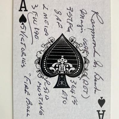 WWII Raymond M. Bank Signed Playing Card
