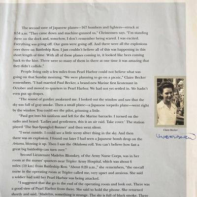 WWII Claire Becker Signed Magazine Page