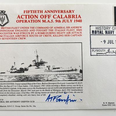 WWII 50th Anniversary Action Off Calabria Operation M.A.5 9th July 1940 Signed Commemorative Cover