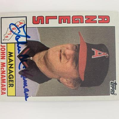 John McNamara signed baseball card