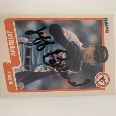 Jeff Ballard signed baseball card