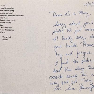 Bladerunner  Sean Young signed letter