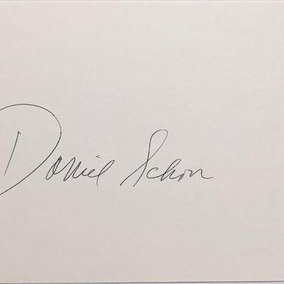Journalist Daniel Schorr signature