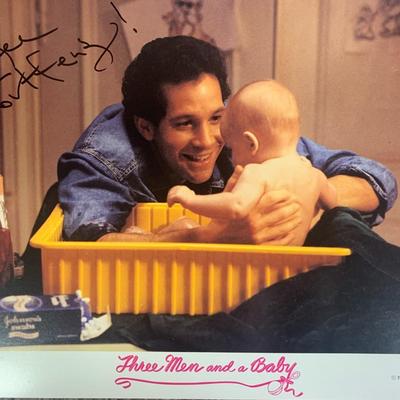 Three Men and a Baby signed lobby card. GFA Authenticated