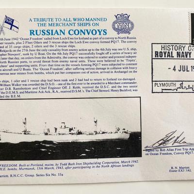 WWII Russian Convoys Royal Naval Signed Commemorative Cover