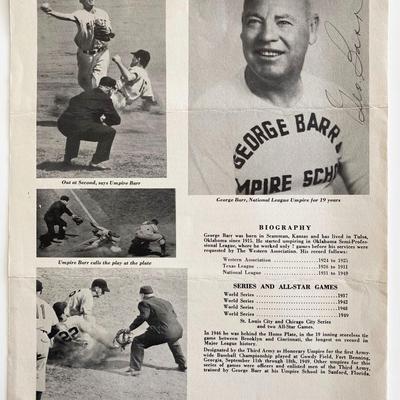 George Barr signed vintage baseball magazine page