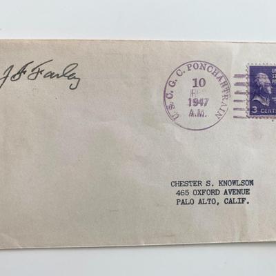 WWII Admiral J.F. Farley Signed Cover