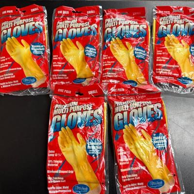 5 pairs of Latex Gloves Yellow SIZE Small NEW in pkg.