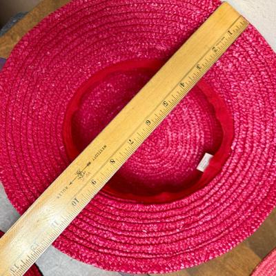 Women's Fashion Straw Hat Lot and Handbag Red Hat Society with purple