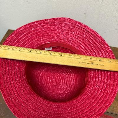 Women's Fashion Straw Hat Lot and Handbag Red Hat Society with purple