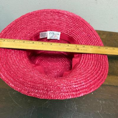 Women's Fashion Straw Hat Lot and Handbag Red Hat Society with purple