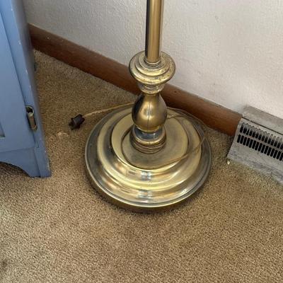 WOODEN CABINET AND FLOOR LAMP