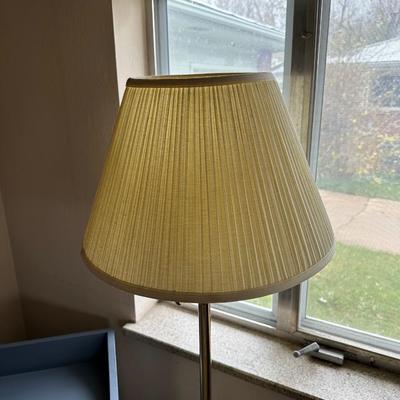WOODEN CABINET AND FLOOR LAMP