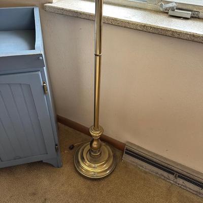 WOODEN CABINET AND FLOOR LAMP