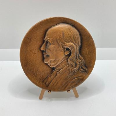 LOT 28: The Gift of Franklin Silver Medal / Coin, Benjamin Franklin Bronze Medal / Token and 200th Anniversary of The Saturday Evening...