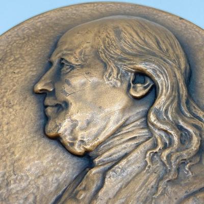 LOT 28: The Gift of Franklin Silver Medal / Coin, Benjamin Franklin Bronze Medal / Token and 200th Anniversary of The Saturday Evening...