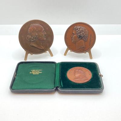 LOT 29: Collection of Metals / Tokens - Louis Agassiz, Joshua Reynolds (Art Union of London) and Henry Mitchell Medalist Studio Building...