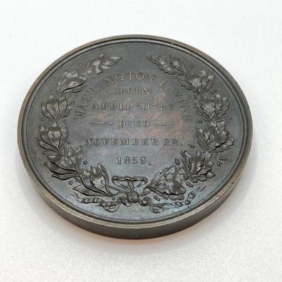 LOT 30: Collection of Bronze / Metal Collectible Tokens / Medals - Zachary Taylor (CC Wright), Abraham Lincoln, Washington Irving,...