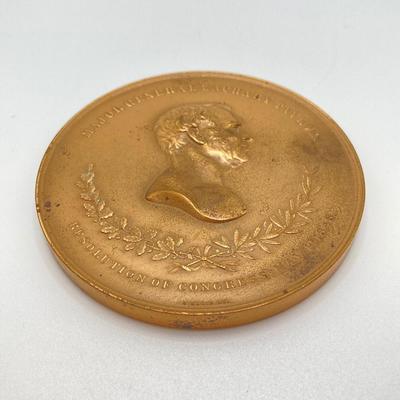 LOT 30: Collection of Bronze / Metal Collectible Tokens / Medals - Zachary Taylor (CC Wright), Abraham Lincoln, Washington Irving,...