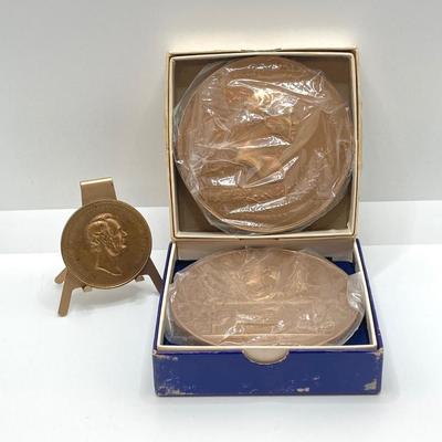 LOT 31: Abraham Lincoln Emancipation Proclamation Medal / Token, with Two CC Wright Collectible Medals / Tokens - (Winfield Scott and...