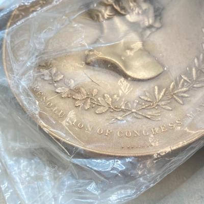 LOT 31: Abraham Lincoln Emancipation Proclamation Medal / Token, with Two CC Wright Collectible Medals / Tokens - (Winfield Scott and...