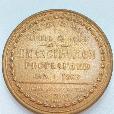 LOT 31: Abraham Lincoln Emancipation Proclamation Medal / Token, with Two CC Wright Collectible Medals / Tokens - (Winfield Scott and...