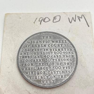 LOT 35: Vintage / Antique Tokens / Medals - S. Plimsoll Coffin Ship, Prince of Wales / Princess Alexandra and Earls Court Gigantic Wheel