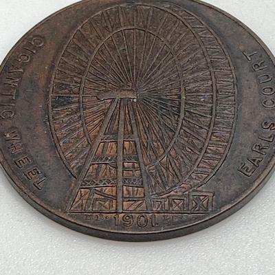 LOT 35: Vintage / Antique Tokens / Medals - S. Plimsoll Coffin Ship, Prince of Wales / Princess Alexandra and Earls Court Gigantic Wheel