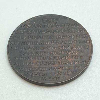 LOT 35: Vintage / Antique Tokens / Medals - S. Plimsoll Coffin Ship, Prince of Wales / Princess Alexandra and Earls Court Gigantic Wheel