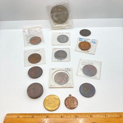 LOT 35: Vintage / Antique Tokens / Medals - S. Plimsoll Coffin Ship, Prince of Wales / Princess Alexandra and Earls Court Gigantic Wheel
