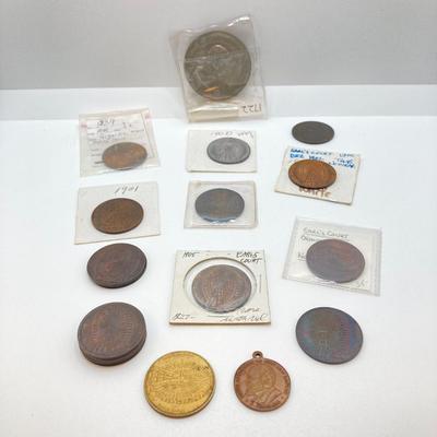 LOT 35: Vintage / Antique Tokens / Medals - S. Plimsoll Coffin Ship, Prince of Wales / Princess Alexandra and Earls Court Gigantic Wheel