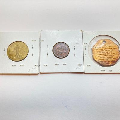 LOT 36: Collection Vintage Medals / Tokens - American Revolution Bicentennial, First Continental Congress, Franklin Institute, Capitol...