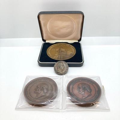 LOT 37: Collection of Bronze / Metal Token / Medals - Bryn Mawr Hospital Centennial, David Hosack, M.D. and Two Personalized George...