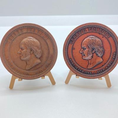 LOT 37: Collection of Bronze / Metal Token / Medals - Bryn Mawr Hospital Centennial, David Hosack, M.D. and Two Personalized George...
