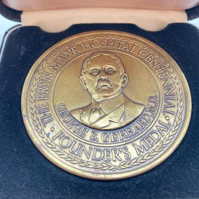 LOT 37: Collection of Bronze / Metal Token / Medals - Bryn Mawr Hospital Centennial, David Hosack, M.D. and Two Personalized George...