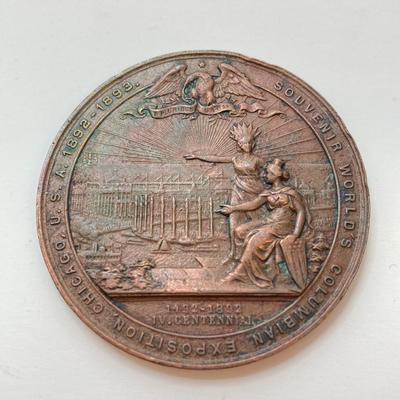 LOT 44: Collection of Vintage Explorers Metal Coins / Tokens - Christopher Columbus Exposition, Yosemite Centennial, Lewis and Clark and...