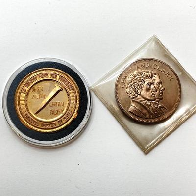 LOT 44: Collection of Vintage Explorers Metal Coins / Tokens - Christopher Columbus Exposition, Yosemite Centennial, Lewis and Clark and...